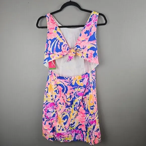 Lilly Pulitzer Courtney Shift Dress Brilliant Blue Catch And Release Size 2 - Picture 2 of 8